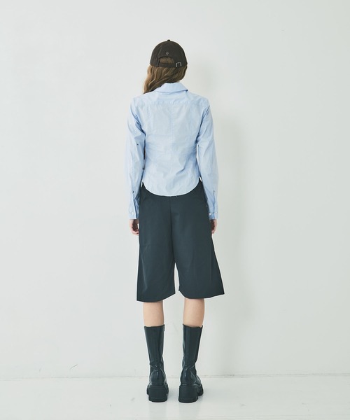 CONZ（コンズ）の「curve leg wide shorts（その他パンツ・レディース・カーキ/ブラック・3/2）」の8枚目の写真