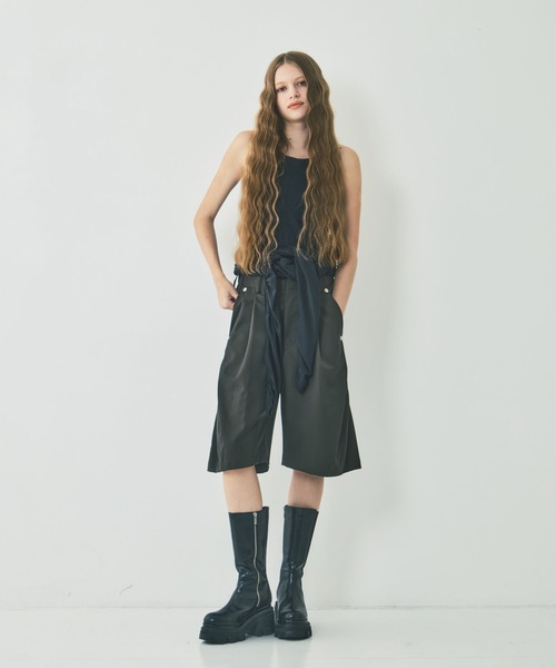 CONZ（コンズ）の「curve leg wide shorts（その他パンツ・レディース・カーキ/ブラック・3/2）」の13枚目の写真