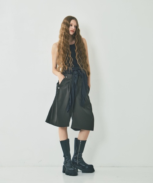 CONZ（コンズ）の「curve leg wide shorts（その他パンツ・レディース・カーキ/ブラック・3/2）」の14枚目の写真