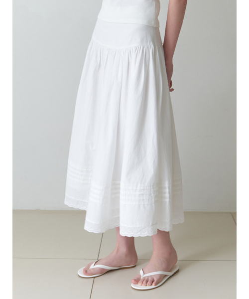 RE_L（リエル）の「Vale lace pintuck skirt (white)（スカート・レディース・その他・SMALL/MEDIUM）」の2枚目の写真