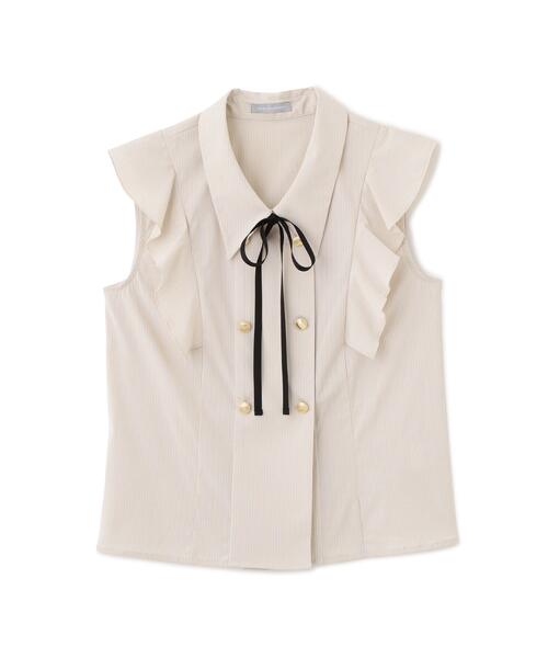 JILL by JILL STUART(ジルバイジルスチュアート)の「ダブル釦肩フリルブラウス(シャツ/ブラウス・レディース・ブルー系その他/ホワイト/ベージュ系その他・FREE)」の19枚目の写真
