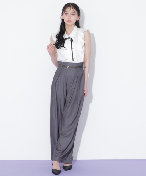 JILL by JILL STUART(ジルバイジルスチュアート)の「ダブル釦肩フリルブラウス(シャツ/ブラウス・レディース・ブルー系その他/ホワイト/ベージュ系その他・FREE)」の20枚目の写真