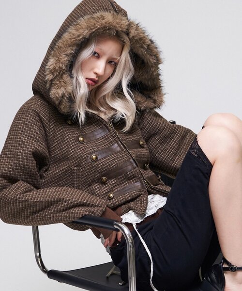 WHO'S WHO gallery(フーズフーギャラリー)の「【26AW LOOK掲載品番/WEB限定サイズあり】ナポレオンファーブルゾン(ブルゾン・レディース・ネイビー/グレー/ブラウン/チャコールグレー・MEDIUM/SMALL/LARGE)」の3枚目の写真