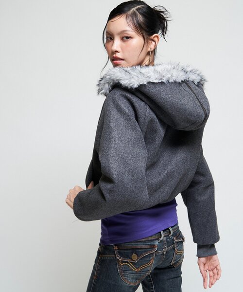 WHO'S WHO gallery(フーズフーギャラリー)の「【26AW LOOK掲載品番/WEB限定サイズあり】ナポレオンファーブルゾン(ブルゾン・レディース・ネイビー/グレー/ブラウン/チャコールグレー・MEDIUM/SMALL/LARGE)」の7枚目の写真