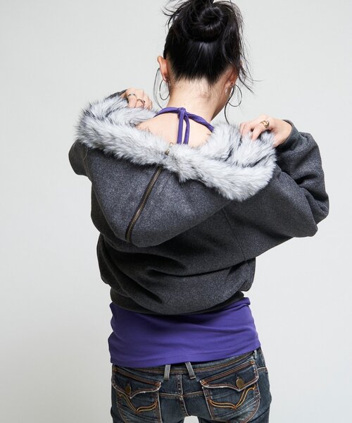 WHO'S WHO gallery(フーズフーギャラリー)の「【26AW LOOK掲載品番/WEB限定サイズあり】ナポレオンファーブルゾン(ブルゾン・レディース・ネイビー/グレー/ブラウン/チャコールグレー・MEDIUM/SMALL/LARGE)」の8枚目の写真