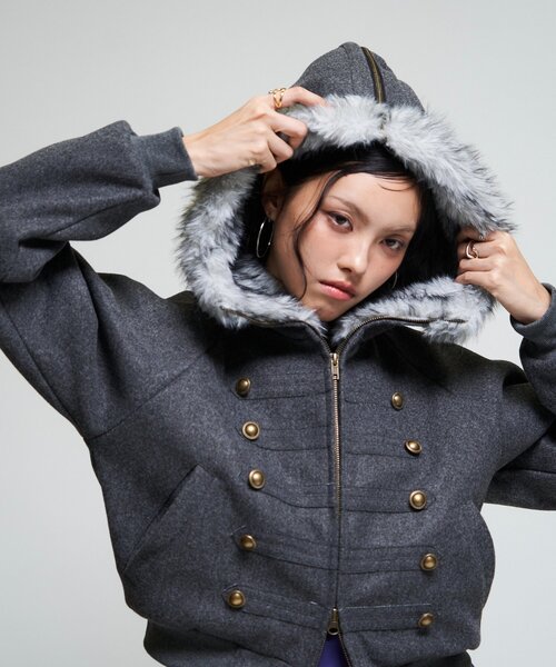 WHO'S WHO gallery(フーズフーギャラリー)の「【26AW LOOK掲載品番/WEB限定サイズあり】ナポレオンファーブルゾン(ブルゾン・レディース・ネイビー/グレー/ブラウン/チャコールグレー・MEDIUM/SMALL/LARGE)」の13枚目の写真