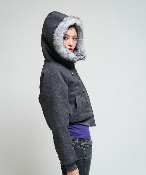 WHO'S WHO gallery(フーズフーギャラリー)の「【26AW LOOK掲載品番/WEB限定サイズあり】ナポレオンファーブルゾン(ブルゾン・レディース・ネイビー/グレー/ブラウン/チャコールグレー・MEDIUM/SMALL/LARGE)」の14枚目の写真