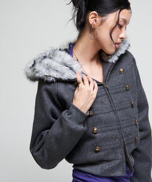 WHO'S WHO gallery(フーズフーギャラリー)の「【26AW LOOK掲載品番/WEB限定サイズあり】ナポレオンファーブルゾン(ブルゾン・レディース・ネイビー/グレー/ブラウン/チャコールグレー・MEDIUM/SMALL/LARGE)」の15枚目の写真