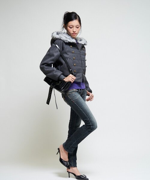WHO'S WHO gallery(フーズフーギャラリー)の「【26AW LOOK掲載品番/WEB限定サイズあり】ナポレオンファーブルゾン(ブルゾン・レディース・ネイビー/グレー/ブラウン/チャコールグレー・MEDIUM/SMALL/LARGE)」の16枚目の写真