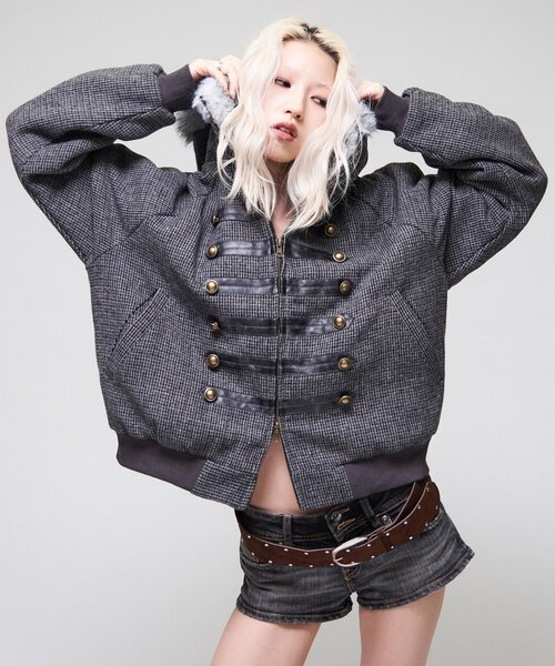 WHO'S WHO gallery(フーズフーギャラリー)の「【26AW LOOK掲載品番/WEB限定サイズあり】ナポレオンファーブルゾン(ブルゾン・レディース・ネイビー/グレー/ブラウン/チャコールグレー・MEDIUM/SMALL/LARGE)」の22枚目の写真