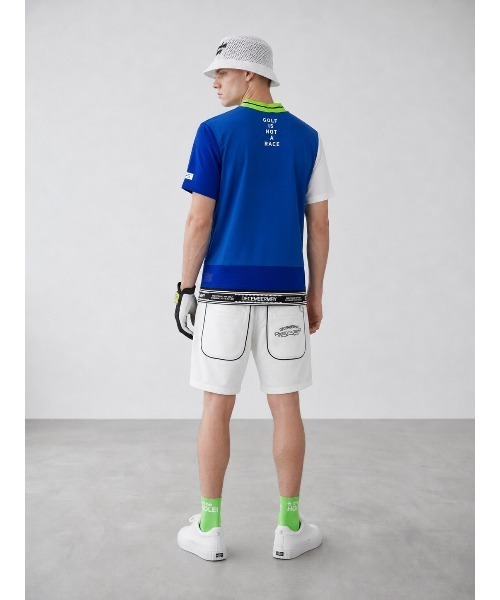 DECEMBERMAY(ディセンバーメイ)の「Mesh-paneled mock neck(Tシャツ/カットソー・メンズ・ホワイト/ブルー/ブラック/ベージュ・MEDIUM/LARGE/X-LARGE)」の4枚目の写真