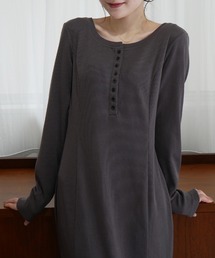 Meiru（メイル）の「ヘンリーネックIラインリブワンピース（ワンピース）」