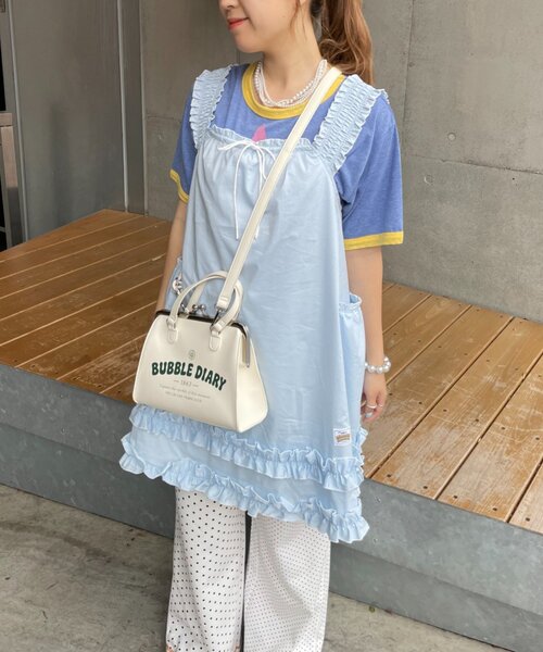 HELLO.SANFRANCISCO(ハローサンフランシスコ)の「【HELLO.SANFRANCISCO】マーガレットロゴがま口ショルダー(ショルダーバッグ・レディース・ブルー/ホワイト・ONE SIZE)」の6枚目の写真