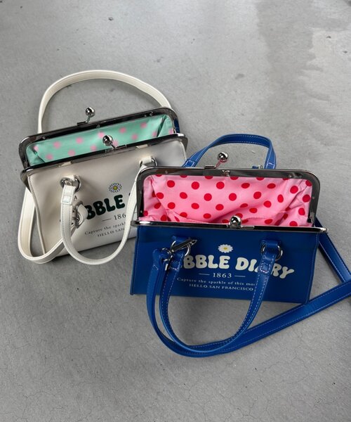 HELLO.SANFRANCISCO(ハローサンフランシスコ)の「【HELLO.SANFRANCISCO】マーガレットロゴがま口ショルダー(ショルダーバッグ・レディース・ブルー/ホワイト・ONE SIZE)」の11枚目の写真