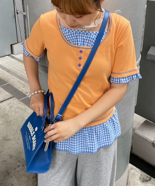 HELLO.SANFRANCISCO(ハローサンフランシスコ)の「【HELLO.SANFRANCISCO】マーガレットロゴがま口ショルダー(ショルダーバッグ・レディース・ブルー/ホワイト・ONE SIZE)」の15枚目の写真