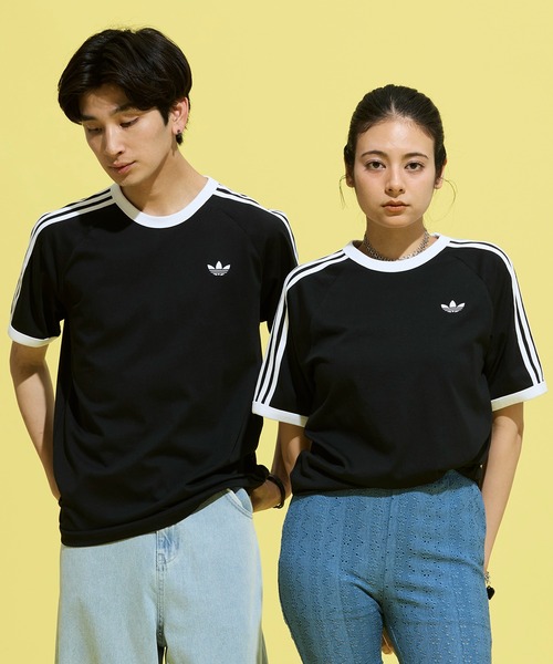 adidas(アディダス)の「スリーストライプス Tシャツ / アディダスオリジナルス adidas Originals(Tシャツ/カットソー・メンズ・ブラック・MEDIUM/X-SMALL/LARGE/3XL/XX-LARGE/XX-SMALL/X-LARGE/SMALL)」の3枚目の写真