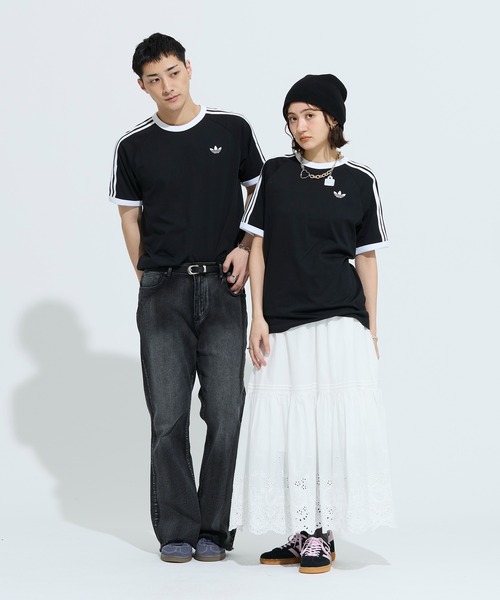 adidas(アディダス)の「スリーストライプス Tシャツ / アディダスオリジナルス adidas Originals(Tシャツ/カットソー・メンズ・ブラック・MEDIUM/X-SMALL/LARGE/3XL/XX-LARGE/XX-SMALL/X-LARGE/SMALL)」の5枚目の写真