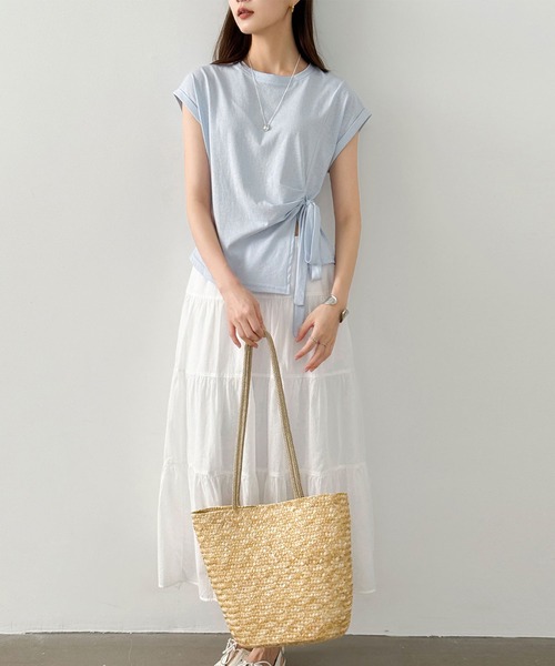 Girly Doll(ガーリードール)の「フレンチスリーブサイドリボン付きカットソー(Tシャツ/カットソー・レディース・イエロー/グレー/ブラック/ブルー・FREE)」の22枚目の写真