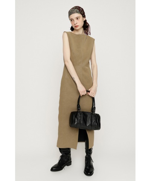 SLY(スライ)の「BOAT NECK PENCIL M/OP ボートネックペンシルミディワンピース 秋服 夏服 春服 ノースリーブ(ワンピース・レディース・ベージュ・FREE)」の7枚目の写真