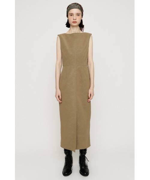 SLY(スライ)の「BOAT NECK PENCIL M/OP ボートネックペンシルミディワンピース 秋服 夏服 春服 ノースリーブ(ワンピース・レディース・ベージュ・FREE)」の2枚目の写真