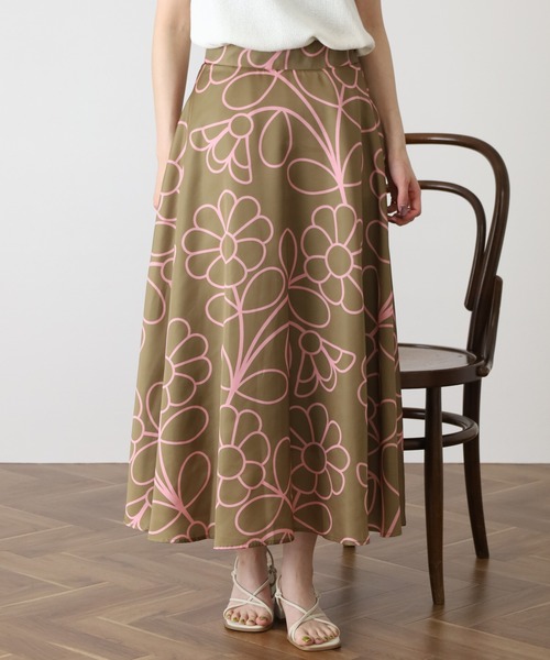 Orla Kiely(-)の「サマーブルーム スカート(スカート・レディース・ブラック/カーキ・38/40)」の16枚目の写真