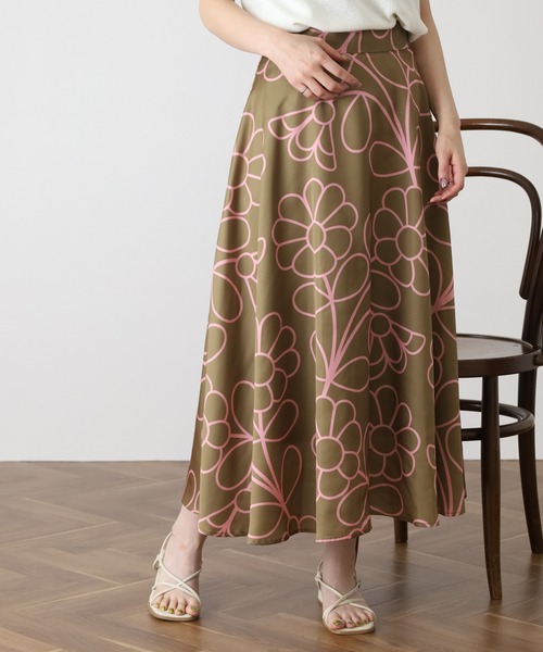 Orla Kiely(-)の「サマーブルーム スカート(スカート・レディース・ブラック/カーキ・38/40)」の11枚目の写真