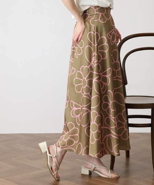 Orla Kiely(-)の「サマーブルーム スカート(スカート・レディース・ブラック/カーキ・38/40)」の12枚目の写真