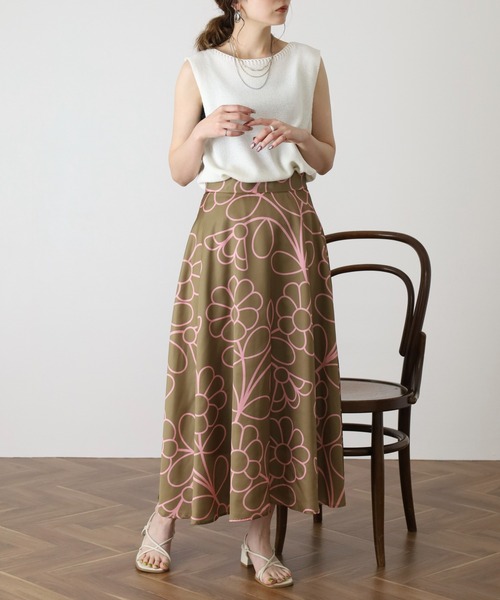 Orla Kiely(-)の「サマーブルーム スカート(スカート・レディース・ブラック/カーキ・38/40)」の14枚目の写真