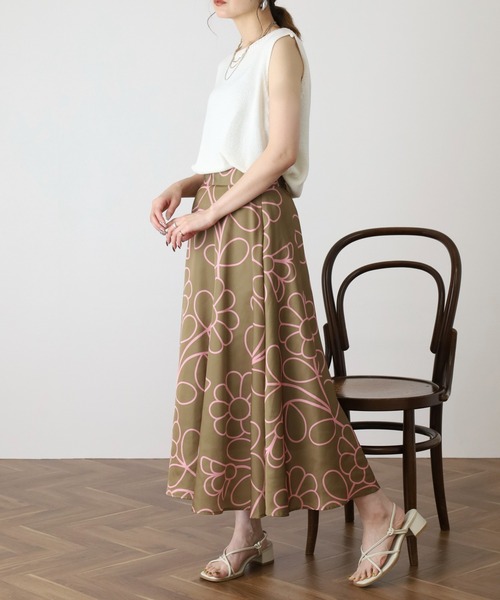 Orla Kiely(-)の「サマーブルーム スカート(スカート・レディース・ブラック/カーキ・38/40)」の15枚目の写真