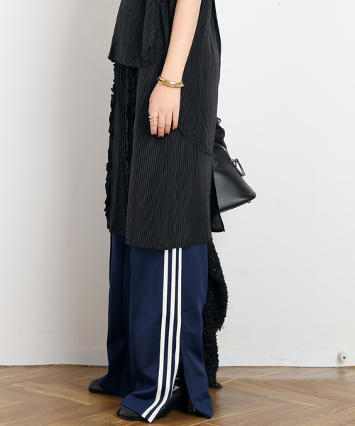 ARCHIVE STANCE(アーカイブスタンス)の「【ARCHIVE STANCE/アーカイブスタンス】washed stripe frill skirt(スカート・レディース・ブラック・FREE)」の2枚目の写真