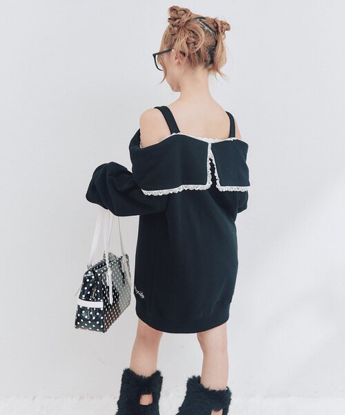 OLIVE des OLIVE(オリーブデオリーブ)の「Ribbon オフショルスウェット(Tシャツ/カットソー・レディース・ピンク/ブラック/トップグレー・FREE)」の12枚目の写真