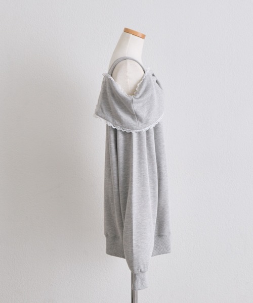 OLIVE des OLIVE(オリーブデオリーブ)の「Ribbon オフショルスウェット(Tシャツ/カットソー・レディース・ピンク/ブラック/トップグレー・FREE)」の6枚目の写真