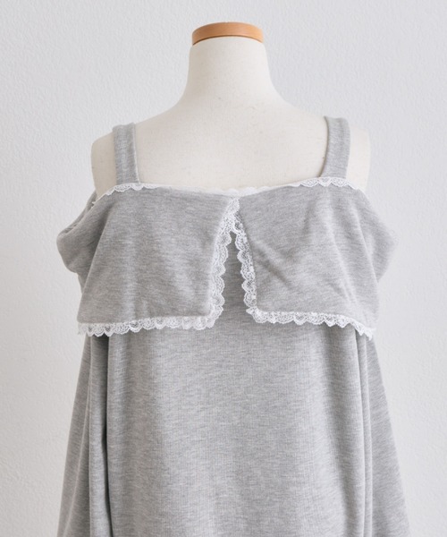 OLIVE des OLIVE(オリーブデオリーブ)の「Ribbon オフショルスウェット(Tシャツ/カットソー・レディース・ピンク/ブラック/トップグレー・FREE)」の8枚目の写真