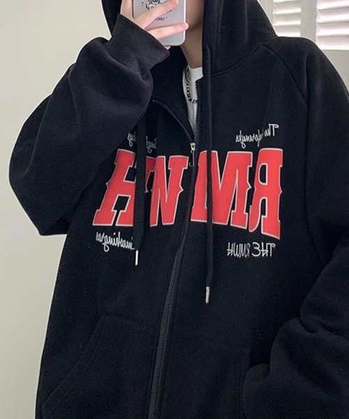 KELVIN(ケルヴァン)の「Varsity Print Zip Hoodie バーシティプリントジップフーディー(パーカー・メンズ・ライトグレー/ブラック・MEDIUM/LARGE)」の3枚目の写真