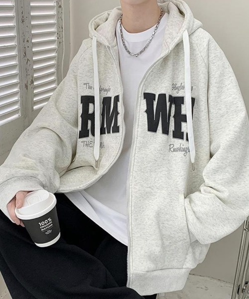 KELVIN(ケルヴァン)の「Varsity Print Zip Hoodie バーシティプリントジップフーディー(パーカー・メンズ・ライトグレー/ブラック・MEDIUM/LARGE)」の8枚目の写真