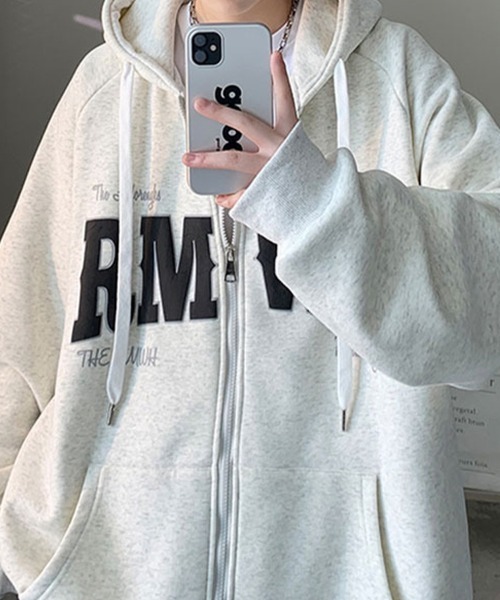 KELVIN(ケルヴァン)の「Varsity Print Zip Hoodie バーシティプリントジップフーディー(パーカー・メンズ・ライトグレー/ブラック・MEDIUM/LARGE)」の10枚目の写真