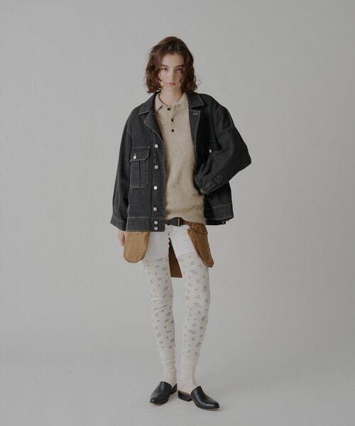 WHIMSIC(ウィムジック)の「【UNISEX】Mー42ジャケット(デニムジャケット・レディース・ライトベージュ/チャコールグレー・FREE)」の8枚目の写真