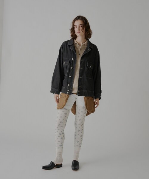 WHIMSIC(ウィムジック)の「【UNISEX】Mー42ジャケット(デニムジャケット・レディース・ライトベージュ/チャコールグレー・FREE)」の9枚目の写真