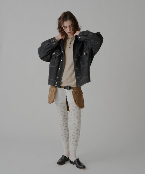 WHIMSIC(ウィムジック)の「【UNISEX】Mー42ジャケット(デニムジャケット・レディース・ライトベージュ/チャコールグレー・FREE)」の10枚目の写真
