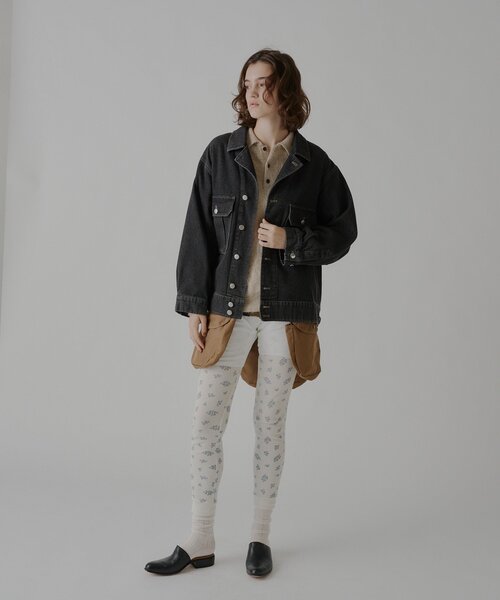 WHIMSIC(ウィムジック)の「【UNISEX】Mー42ジャケット(デニムジャケット・レディース・ライトベージュ/チャコールグレー・FREE)」の11枚目の写真