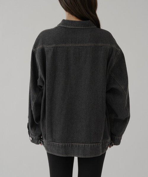 WHIMSIC(ウィムジック)の「【UNISEX】Mー42ジャケット(デニムジャケット・レディース・ライトベージュ/チャコールグレー・FREE)」の14枚目の写真