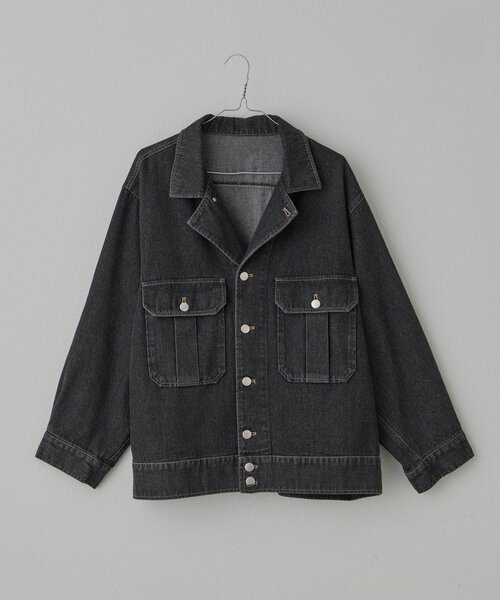 WHIMSIC(ウィムジック)の「【UNISEX】Mー42ジャケット(デニムジャケット・レディース・ライトベージュ/チャコールグレー・FREE)」の19枚目の写真