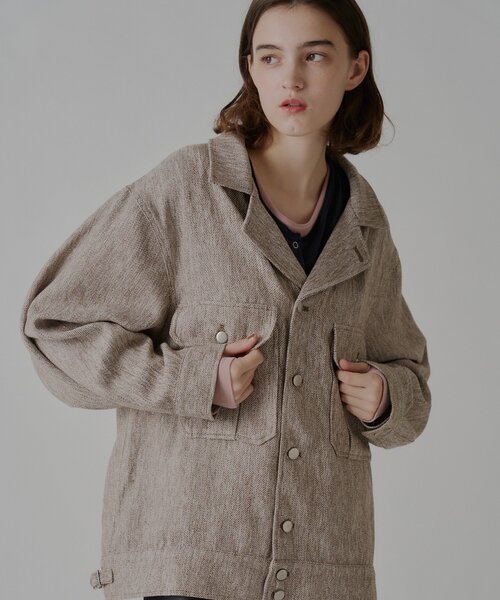 WHIMSIC(ウィムジック)の「【UNISEX】Mー42ジャケット(デニムジャケット・レディース・ライトベージュ/チャコールグレー・FREE)」の20枚目の写真