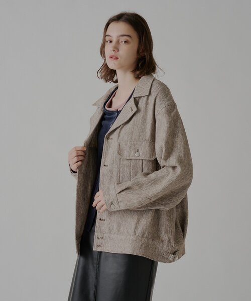 WHIMSIC(ウィムジック)の「【UNISEX】Mー42ジャケット(デニムジャケット・レディース・ライトベージュ/チャコールグレー・FREE)」の22枚目の写真