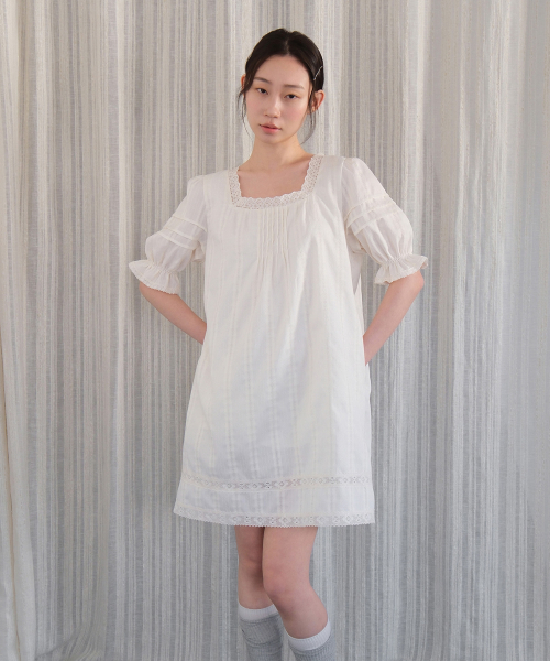 MOUI（モウイ）の「Morning lace ops (CREAM)（ワンピース・レディース・その他・FREE）」の4枚目の写真