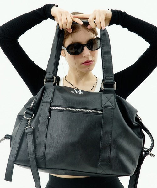 MUCENT(ムセント)の「【MUCENT/ムセント】PRIME WRINKLE LEATHER TOTE BAG/プライムリンクルレザー トートバッグ(トートバッグ・レディース・ブラック・FREE)」の3枚目の写真