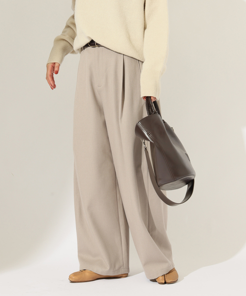 JOURNAL STANDARD(ジャーナルスタンダード)の「ウォーム TRW タックバレルパンツ(その他パンツ・レディース・ベージュ/チャコールグレー・38/36)」の2枚目の写真