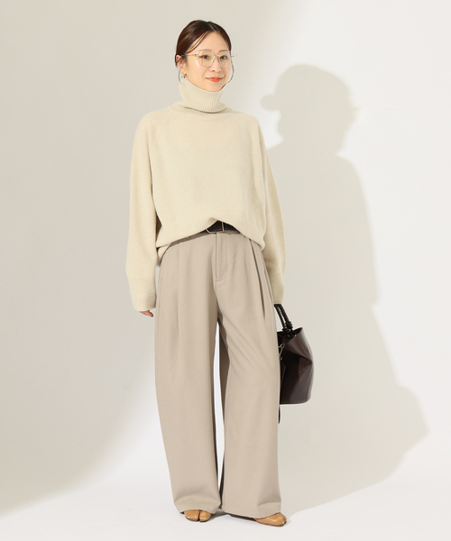 JOURNAL STANDARD(ジャーナルスタンダード)の「ウォーム TRW タックバレルパンツ(その他パンツ・レディース・ベージュ/チャコールグレー・38/36)」の5枚目の写真