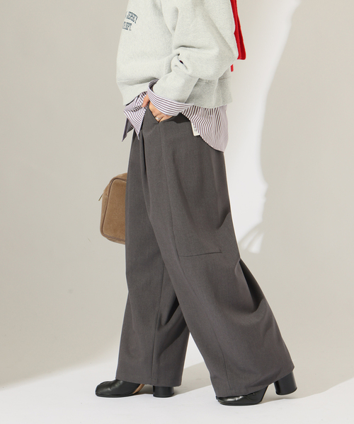 JOURNAL STANDARD(ジャーナルスタンダード)の「ウォーム TRW タックバレルパンツ(その他パンツ・レディース・ベージュ/チャコールグレー・38/36)」の14枚目の写真