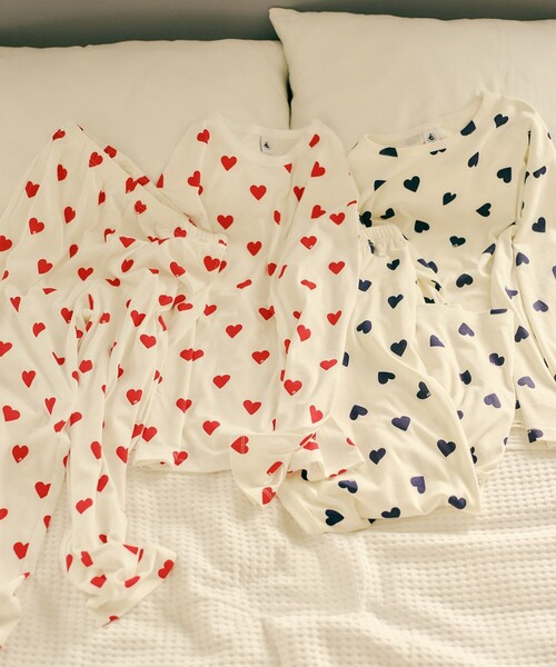 PETIT BATEAU(プチバトー)の「【WEB限定】・【PETIT BATEAU pour ADAM ET ROPE'】別注ハートプリントパジャマ(ルームウェア/パジャマ・レディース・レッド/ネイビー・FREE)」の9枚目の写真